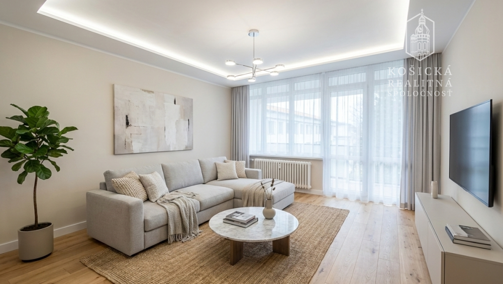 Priestranný 4-izbový tehlový byt s loggiou, komorou a garážou – Valaliky