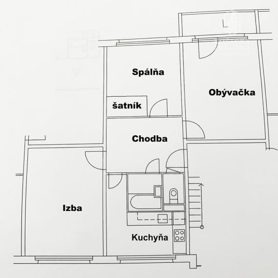 3-IZBOVÝ BYT S LOGGIOU PO REKONŠTRUKCII