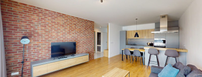 Prenájom - Zariadený 2-izbový byt s veľkým balkónom a garážovým státím v projekte Atrium Living