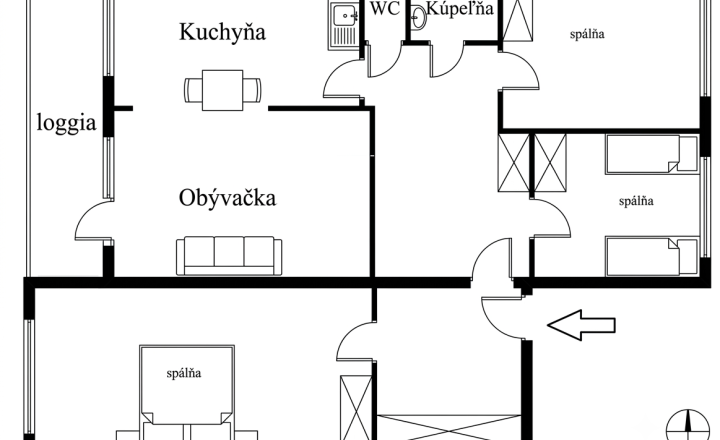 Na Predaj - Veľký 4 izbový byt nám Ľ Štúra Moldava nad Bodvou - fotografia 8